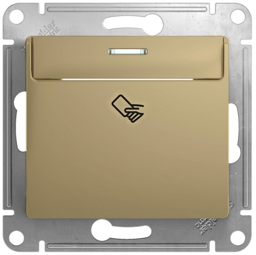 Выключатель карточный с подсветкой без рамки Systeme Electric Glossa 1-кл. титан картинка